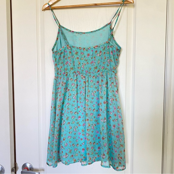 Garage Turquoise Summer Dress with a Floral Design Size S - Picture 4 of 7